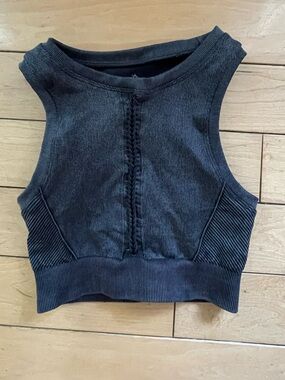 Offline Aerie - Women's sport Black Ribbed Crop Tank Top